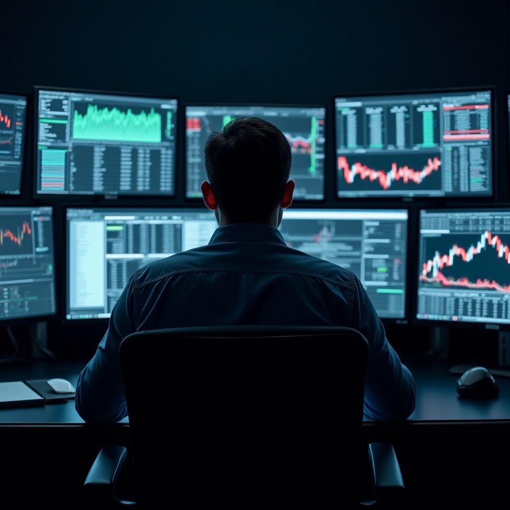 Análisis de datos del mercado de valores en múltiples pantallas